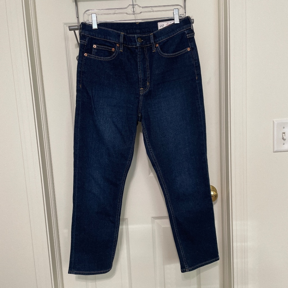 Gap Vintage Slim High Rise Jeans Dark Wash Indigo Blue 29 8P Petite